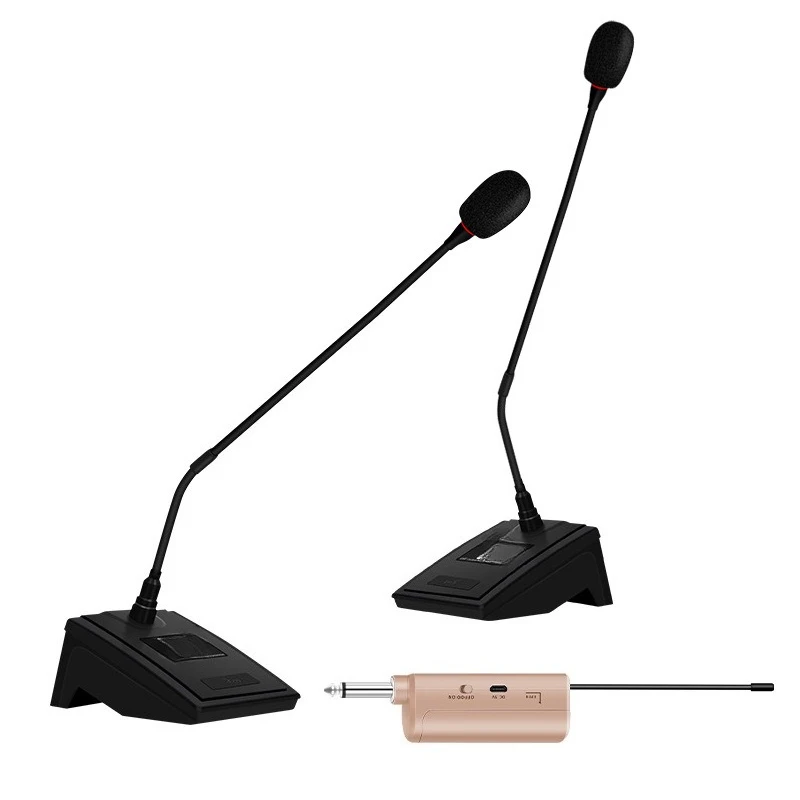 

Wireless microphone one-to-two gooseneck U-segment FM conference microphone all-round interface training