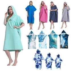 Surf Poncho Changing Towel Microfiber Fabric Water Sports Hooded Robe Adult Child Beach Blanket Bath Swim Quick Tie-Dry Wetsuit