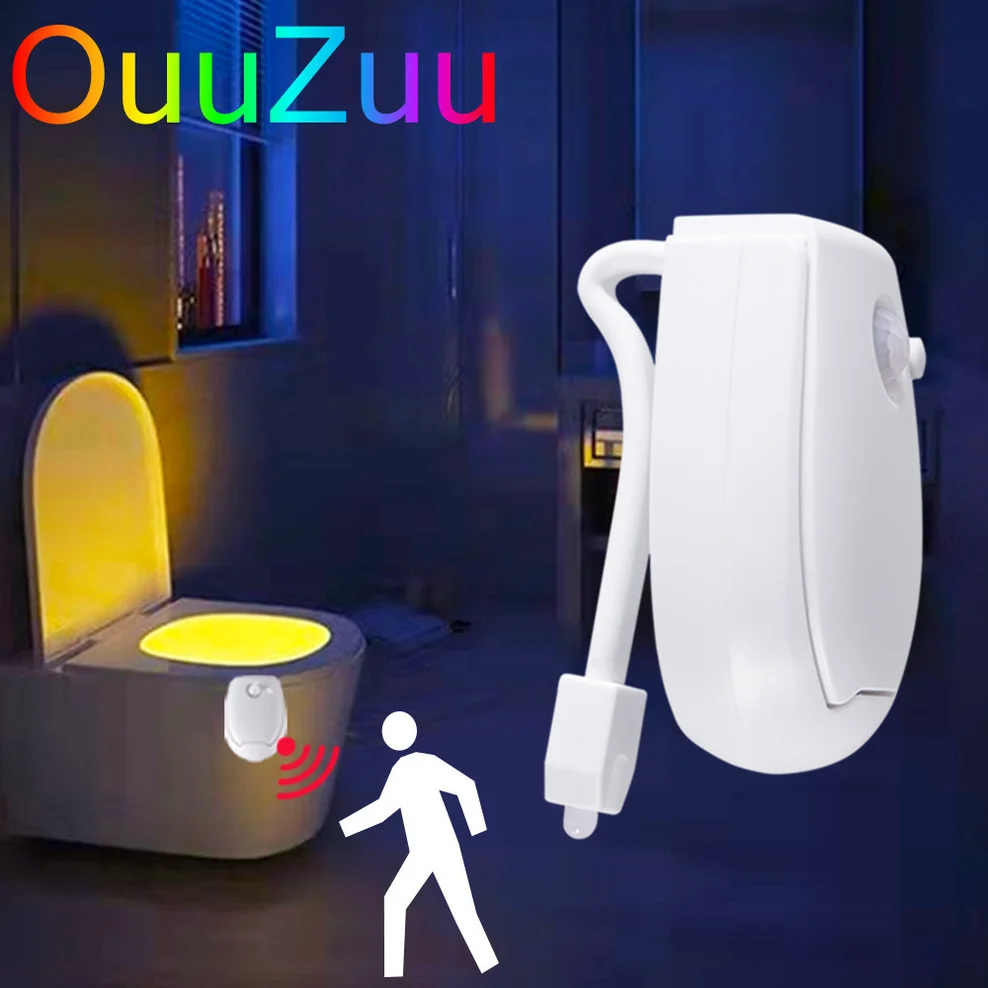 Smart PIR Motion Sensor Toilet Seat Night Light 7 Colors Waterproof Backlight For Toilet Bowl LED Luminaria Lamp WC Toilet Light