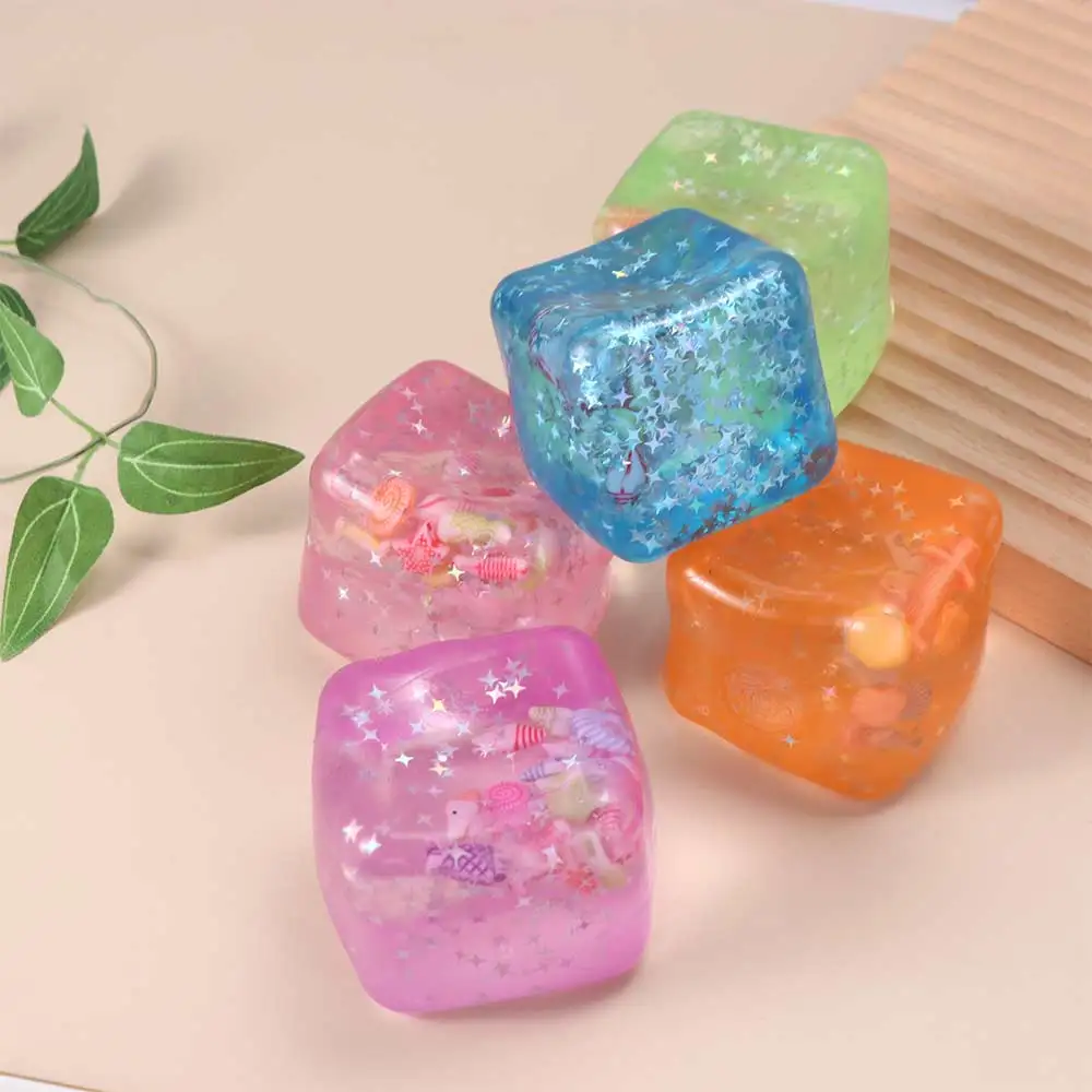 Slow Rising Blue Ocean Ice Cube Stress Balls Slow Rebound Soft Squishy Ocean Squishy Balls Shell Filled Ocean Theme