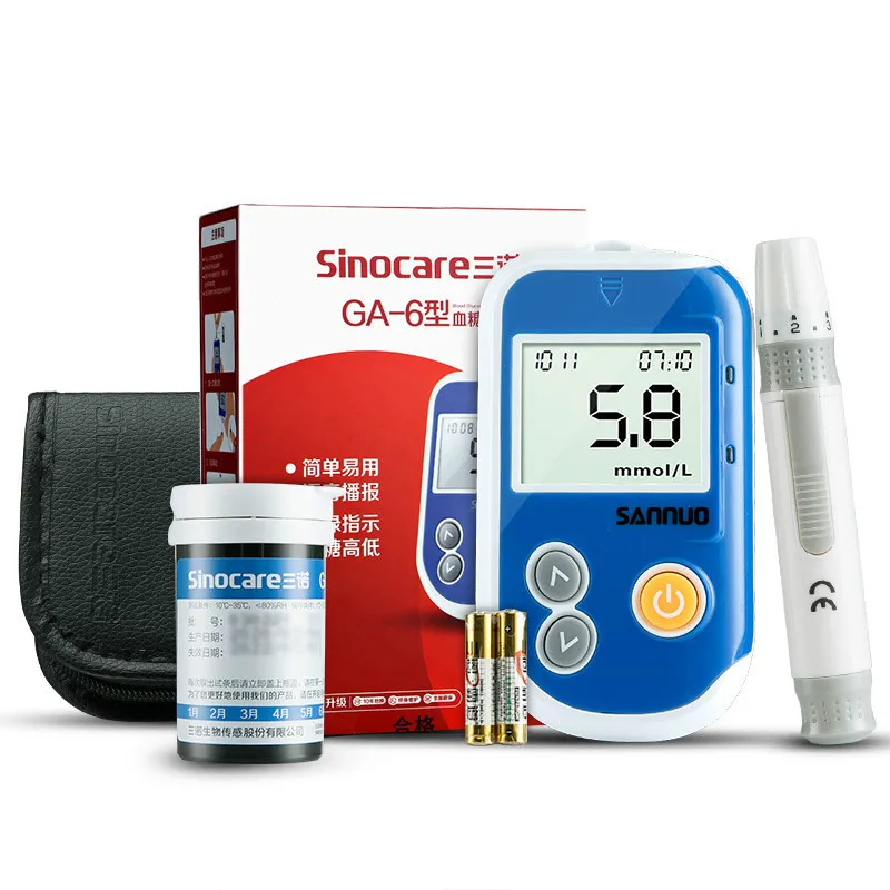 

SinocareGA-6 Home blood glucose test blood glucose tester + blood glucose test 50 strips da with needle English version&