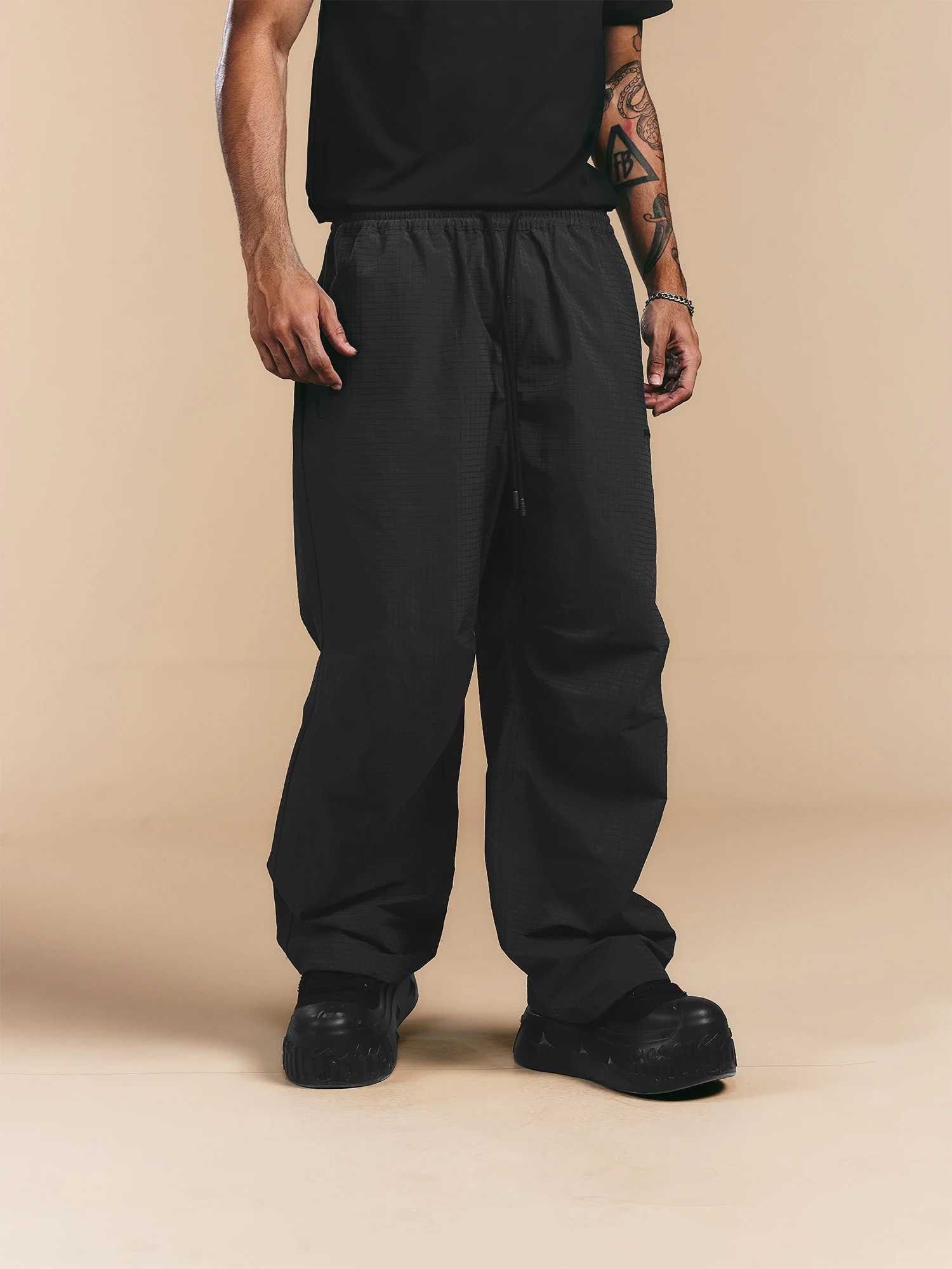 

Готические спортивные брюки в клетку с вышитой текстурой, осенние новые повседневные свободные прямые длинные брюки в американском стиле ретро