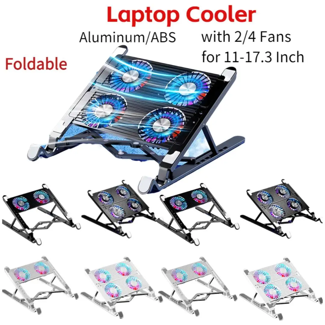 

Foldable Laptop Stand with Cooling Fan RGB Cooler For Macbook Pro Notebook Holder Support Laptop Holder Stand for 11-17.3 inch