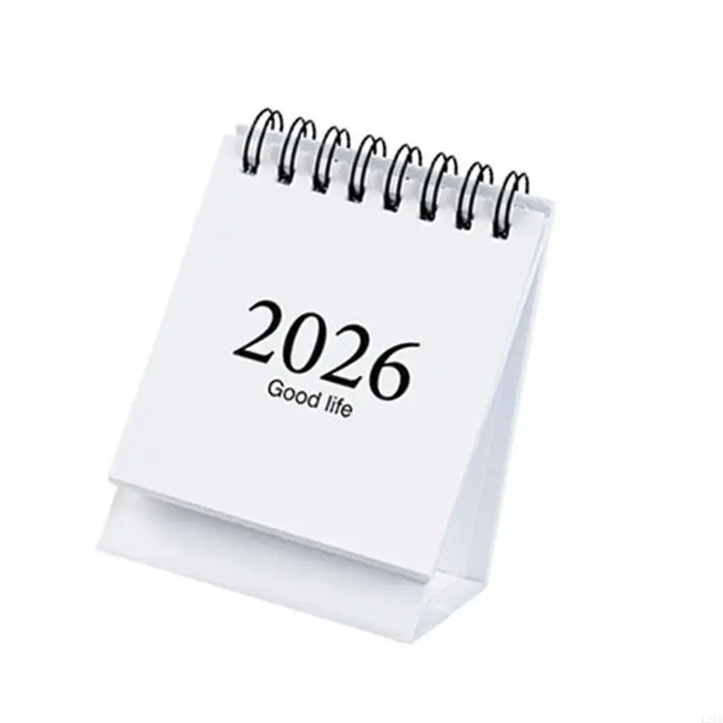 2025 새로운 휴대용 2026 데스크탑 캘린더 트윈 코일 바인딩 페이퍼 캘린더 19 개월 참조 01/2026 ~ 07/2027 일정