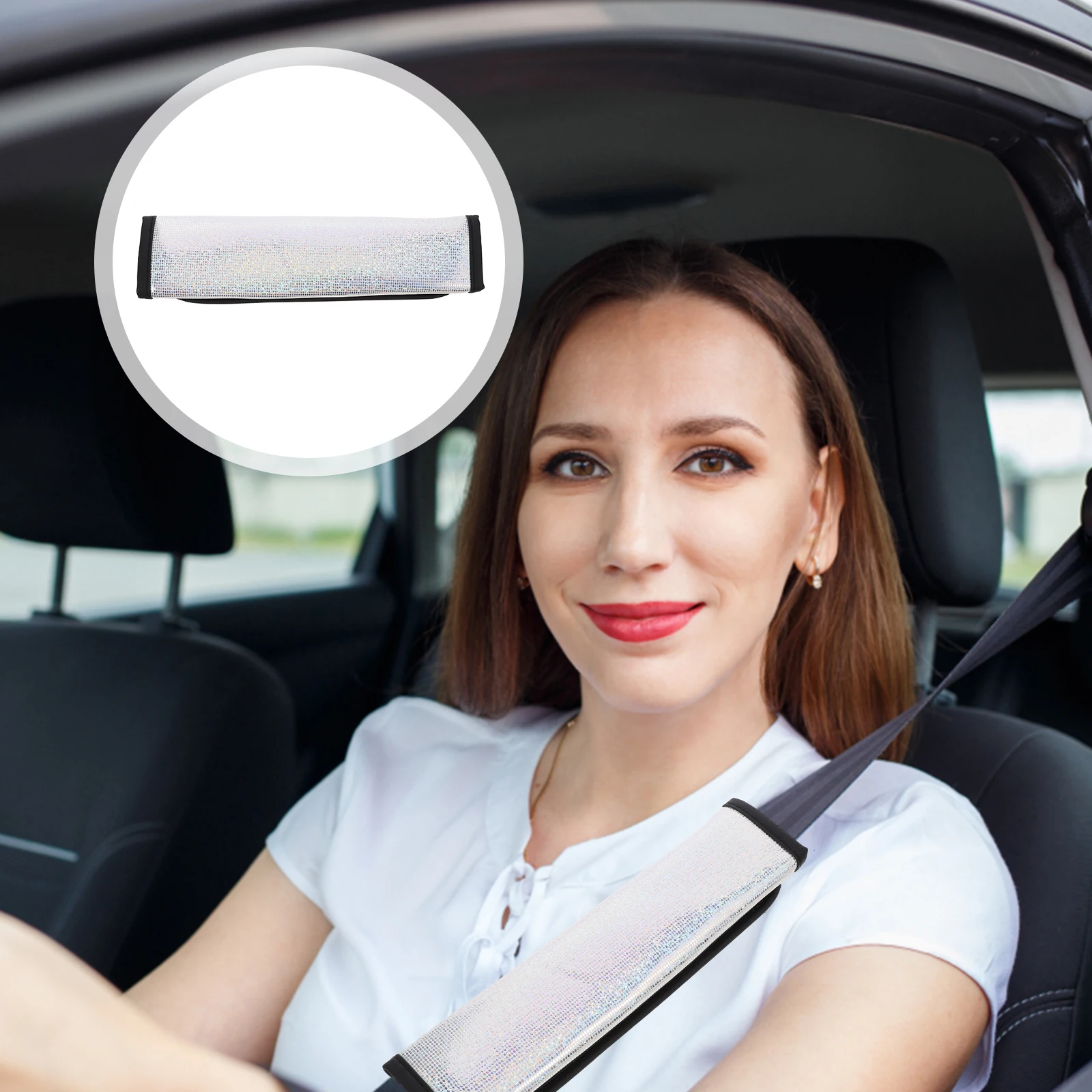 

Shoulder Pads Car Cover Bronzing Bling Protector Cushion Non Slip Breathable Motorcycle Gear Diamond