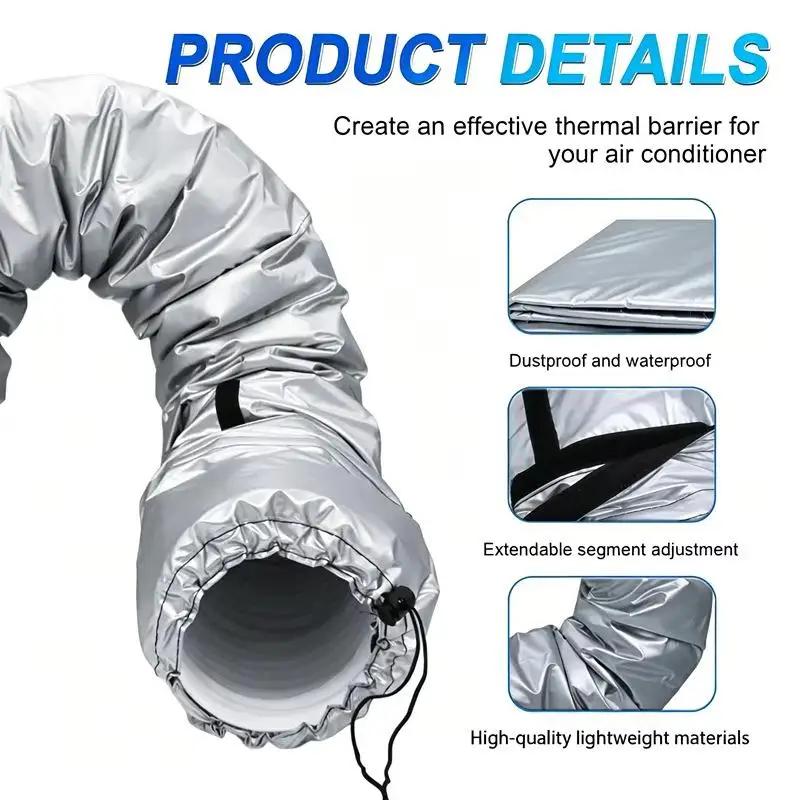 Air Conditioning Hose Cover for 5-5.9-inch Exhaust Hose AC Exhaust Pipe Sleeve Heat Insulation Dustproof Protective Cover