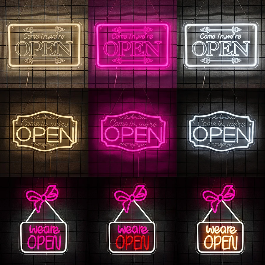 Come In We're Open Neon Sign,Open LED Neon Light Sign for Business Wall Decor,Window Shop,Bar,Hotel,Salon,Club,Party,USB Powered