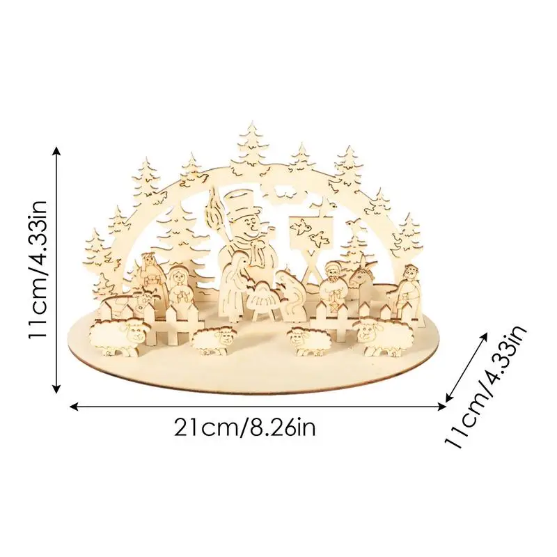 Christmas Nativity Set DIY Scene Wood Table Holiday Decor Home Tabletop Mantel Display Xmas Festive New Year Party Supplies - Image 6