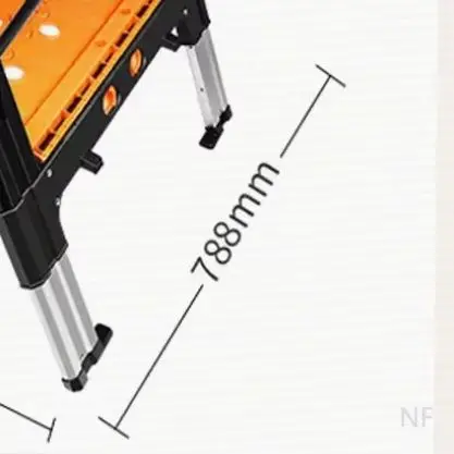 NFPortable Folding Work Table, 2-in-1 as Sawhorse & Workbench, Multifunctional woodworking workbench load capacity 454kg