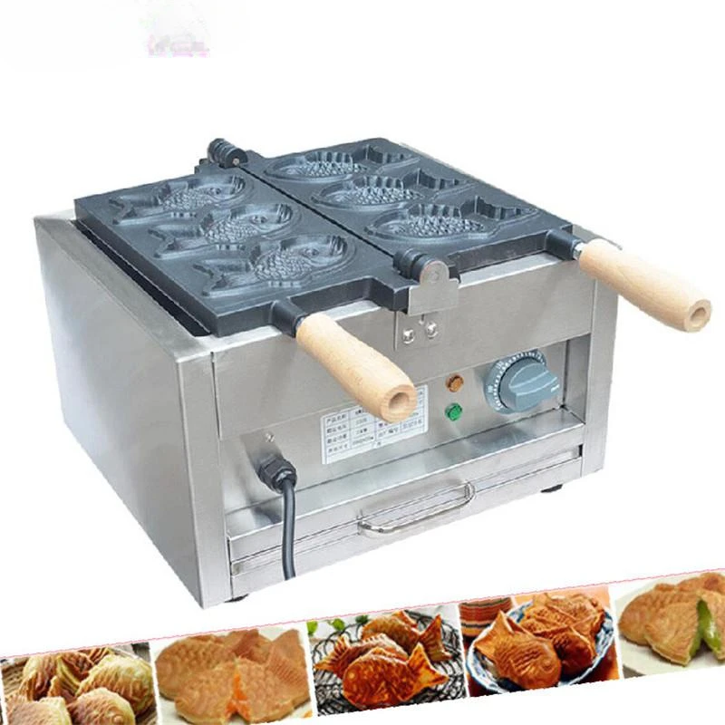 

BEIJAMEI 110v 220v Electric Taiyaki Waffle Maker with 3 Fishes Commercial Waffle Maker Fish Machines Price