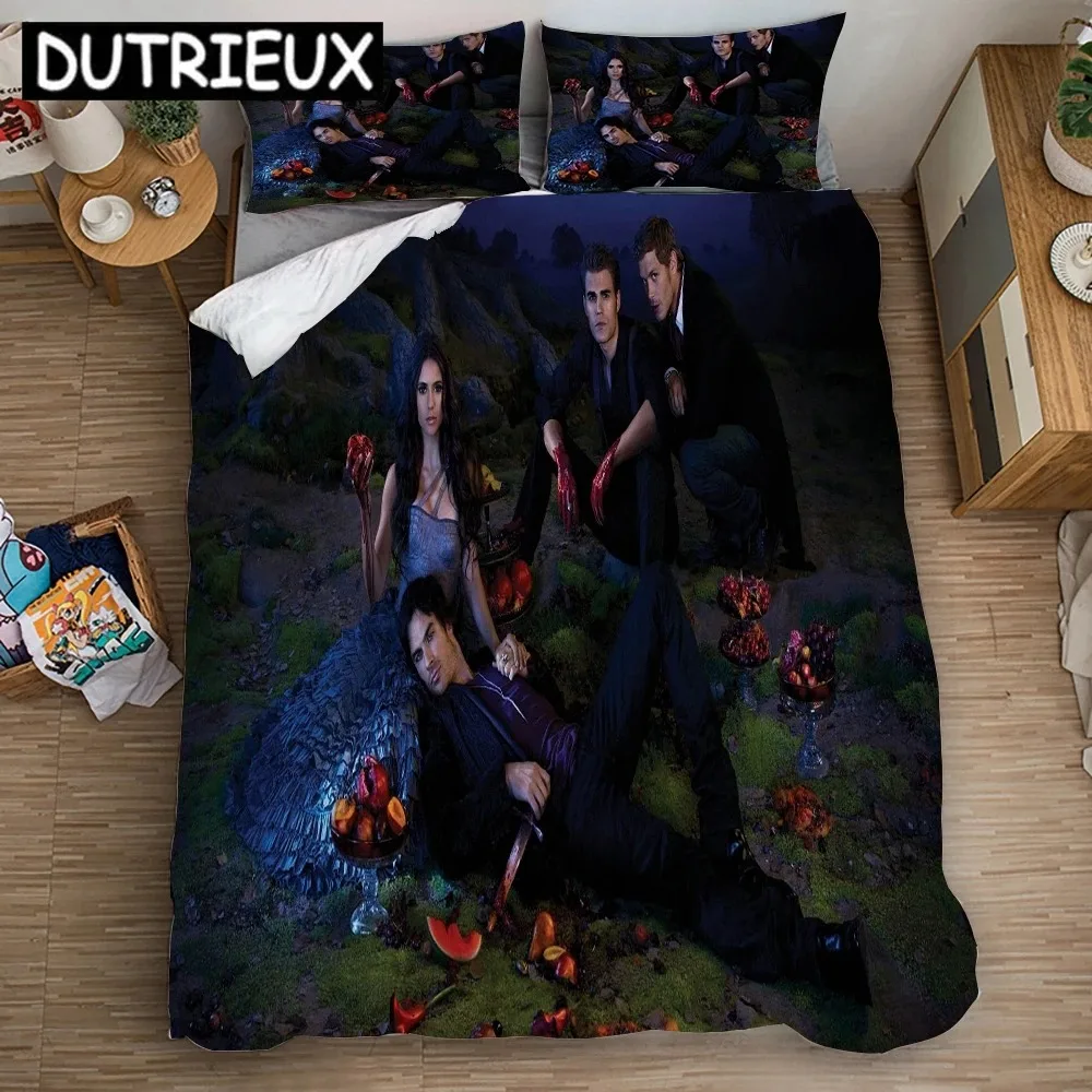 

The Vampire Diaries 3d Printed Bedding Cover Bedding Set Duvet Cover Cartoon Giant Comforter Bed Linen Bed Set (NO Sheet)