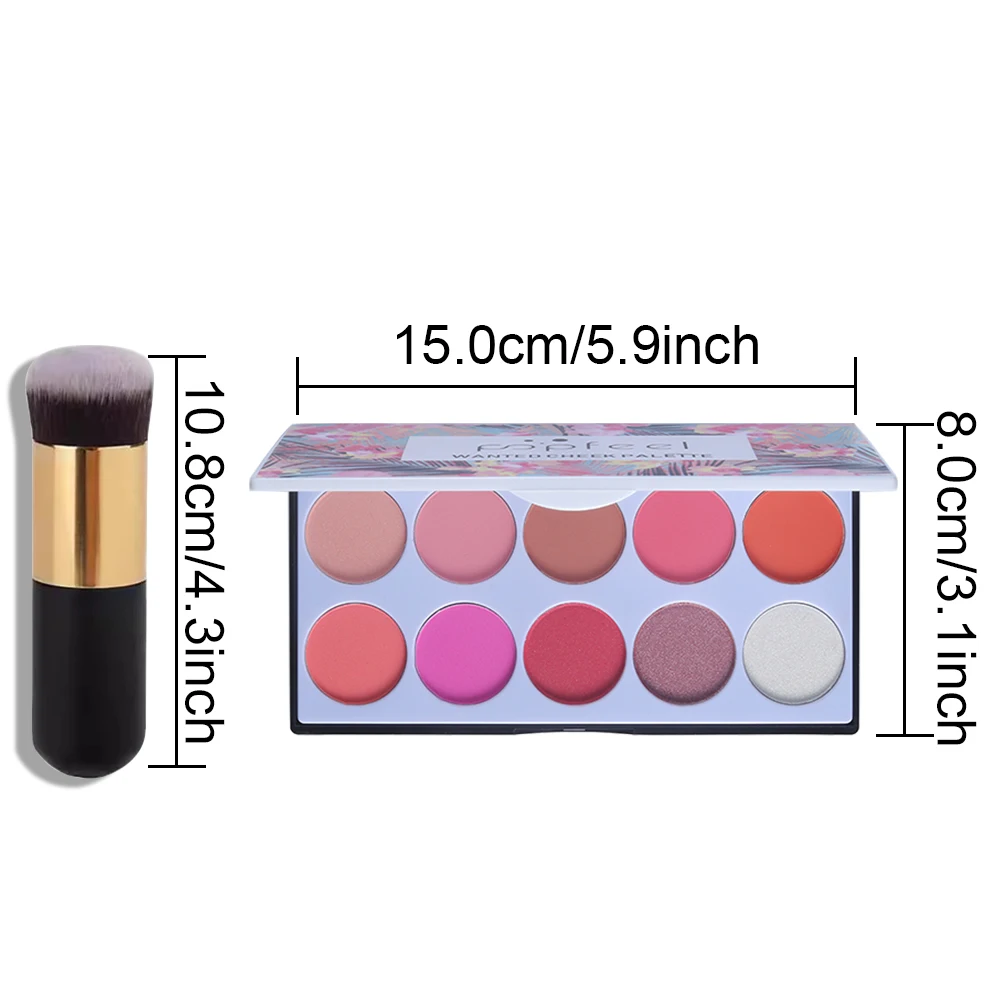 لوحة مكياج مكونة من 10 ألوان - بودرة برونزر أحمر الخدود الكل في واحد، مجموعة أدوات مكياج - مستحضرات تجميل للوجه #3