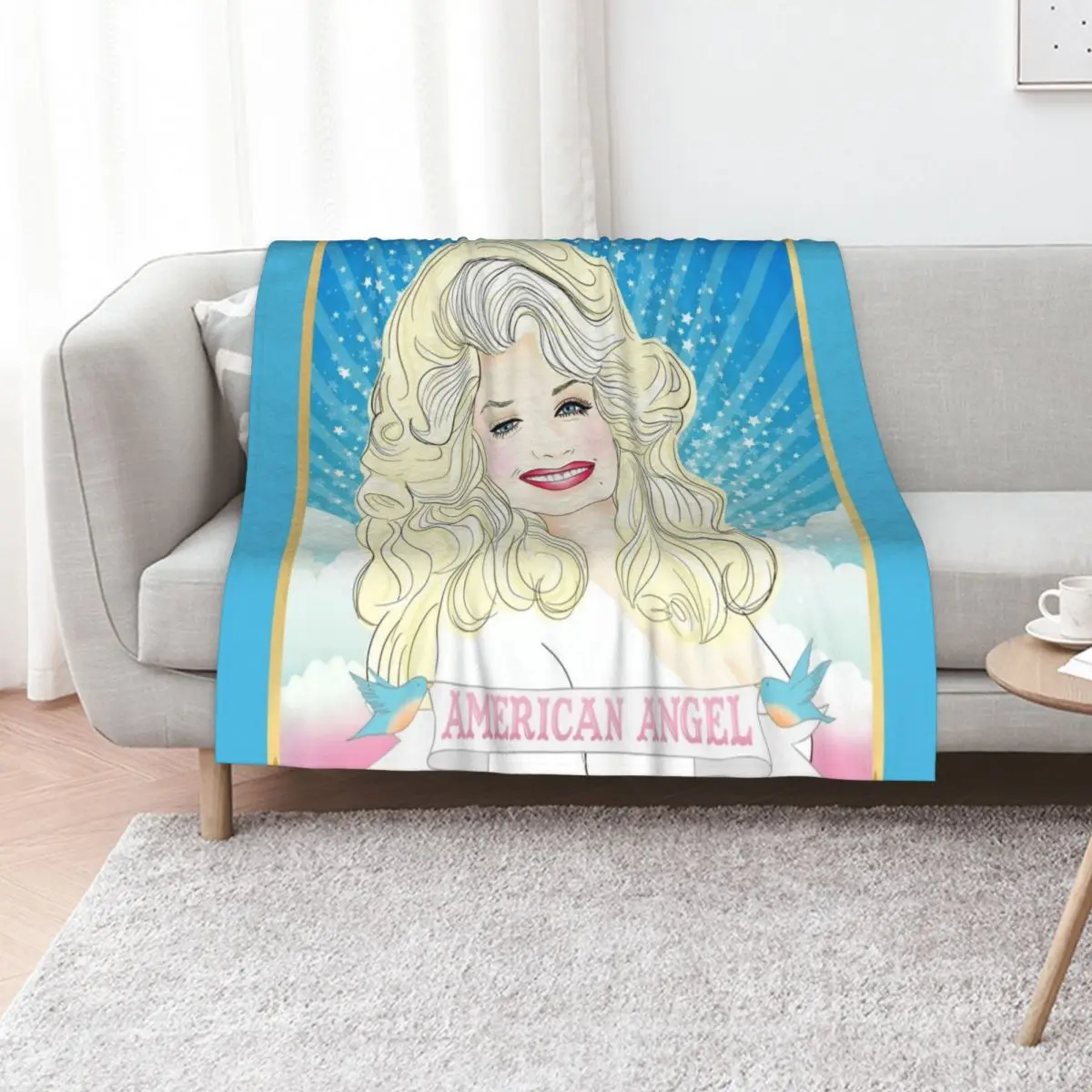 

Dolly Parton American Angel Throw Blanket Giant Sofa Extra Large Throw manga for winter Blankets