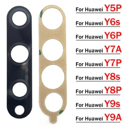 Câmera traseira traseira lente de vidro para huawei y9s y8s y8p y6p y7p y6s y5p y7a vidro da câmera com adesivo de cola