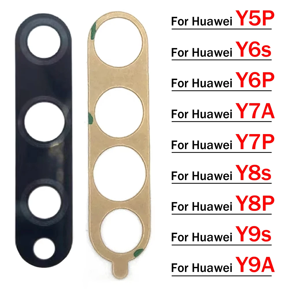 Szkiełko obiektywu tylnego aparatu do Huawei Y9S Y9A Y8S Y8P Y6P Y7P Y6s Y5P Y7A, szkło aparatu z klejem