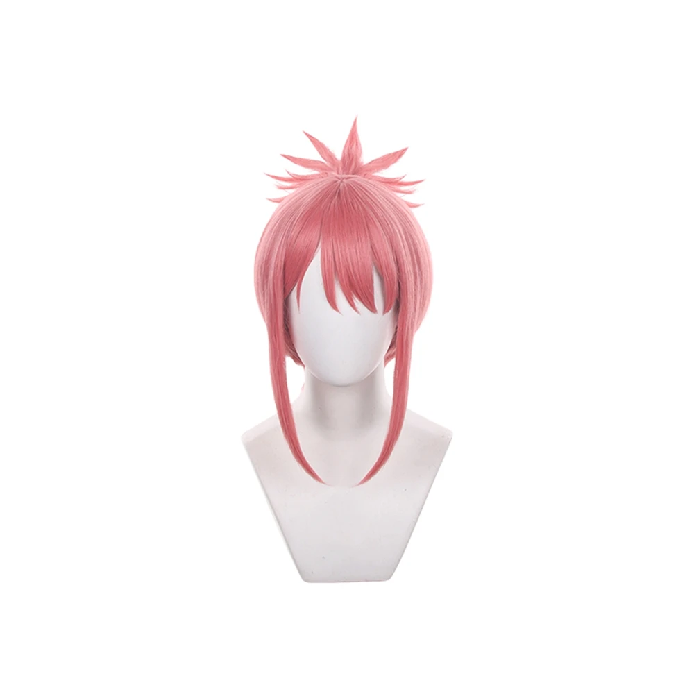 Pink Short Spiky Synthetic Wig with Messy Crown and Side Swept Bangs for Cosplay Party Daily Wear Unisex Hair Accessory