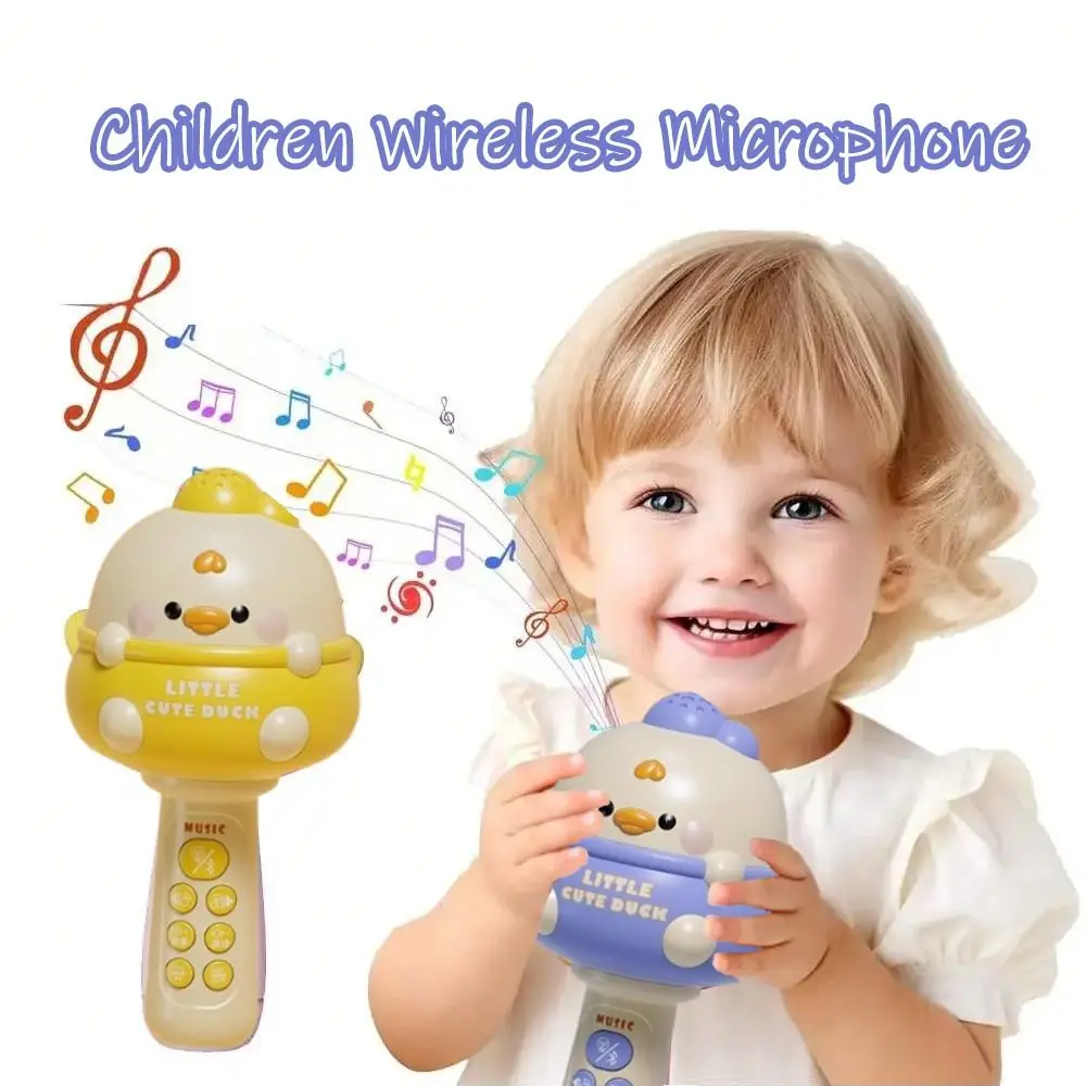 Kreative Nette Kinder Drahtlose Mikrofon Musik Handheld Singen Mic Wiederaufladbare Bluetooth Cartoon Mikrofon Familie Party