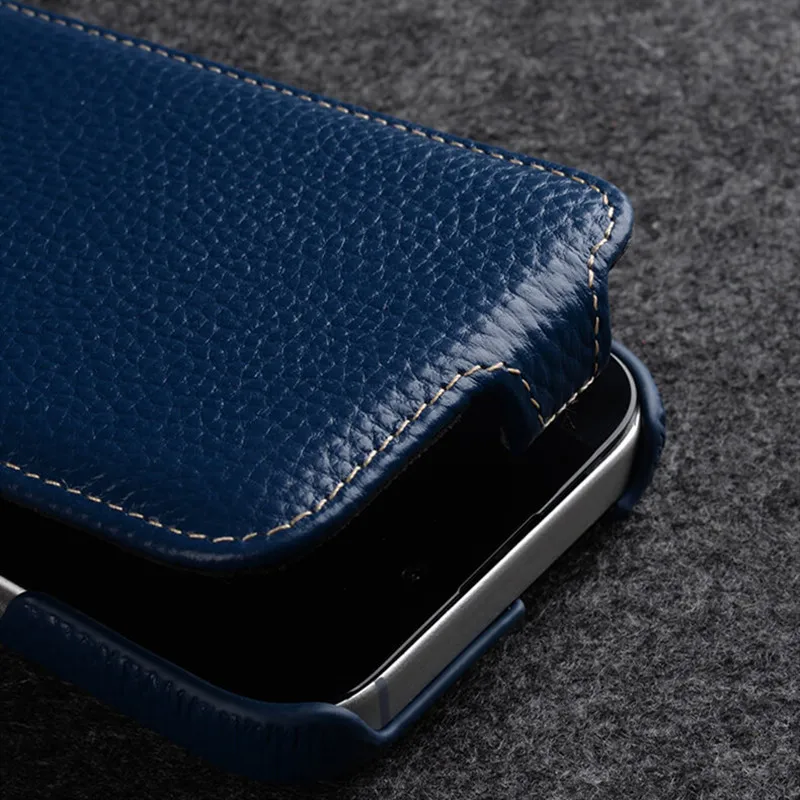 Etui z prawdziwej skóry Melkco z magnetycznym systemem ładowania, do iPhone 17 18 Pro Max Air, biznesowe, z pionowym otwarciem, wykonane z wysokiej jakości skóry bydlęcej. — zdjęcie produktu 2