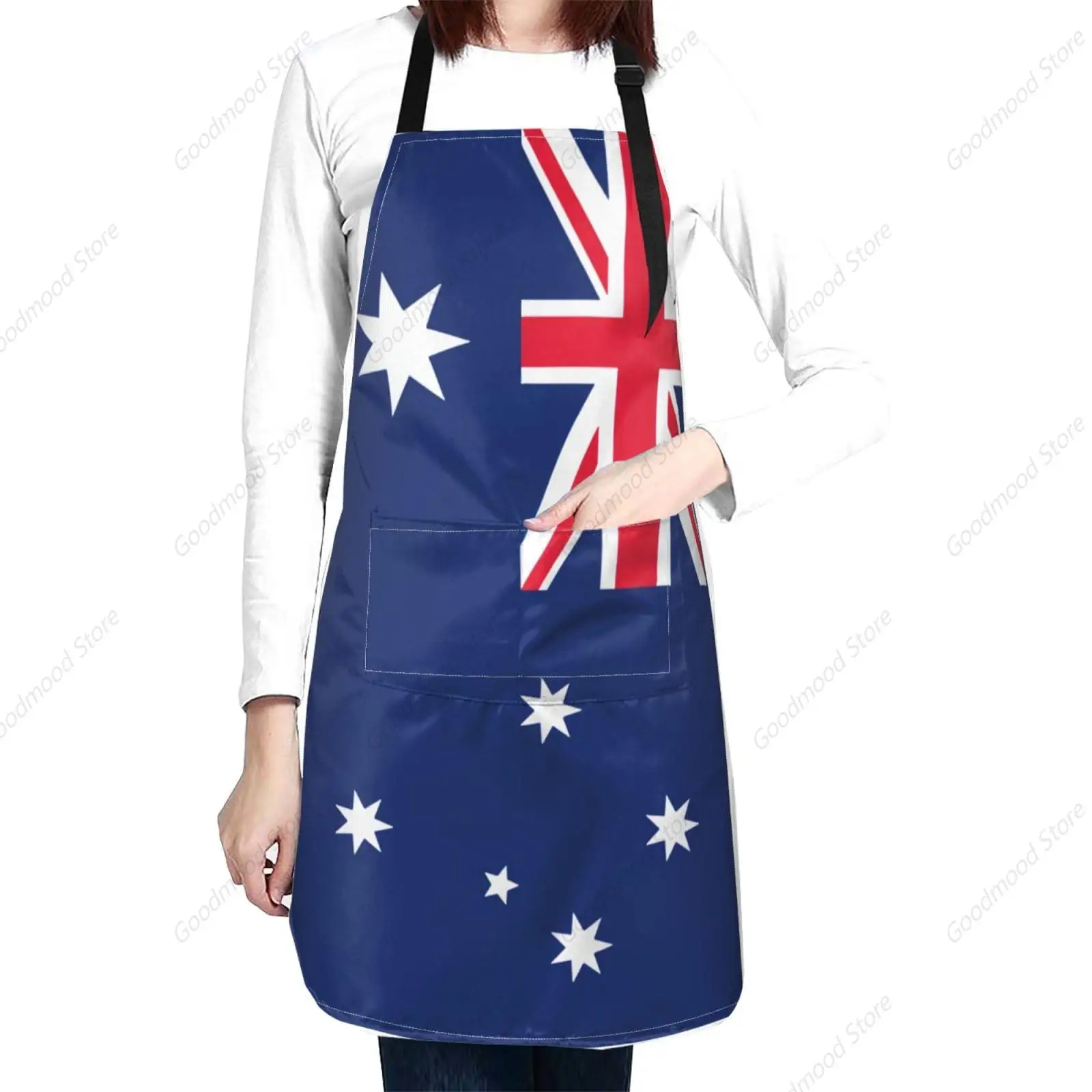 Cute Australia Flag Kitchen Cooking Crafting Aprons Adjustable Retro Funny Flag Apron with 2 Pockets for Men Women