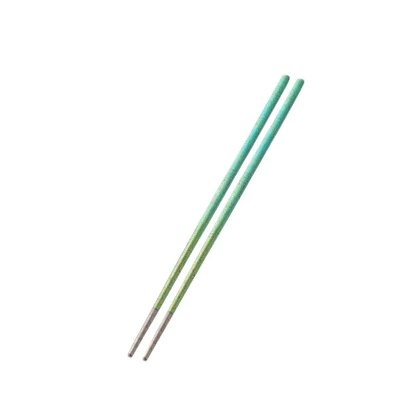 

Pure titanium chopsticks household non slip high end tableware outdoor portable ice flower crystal color