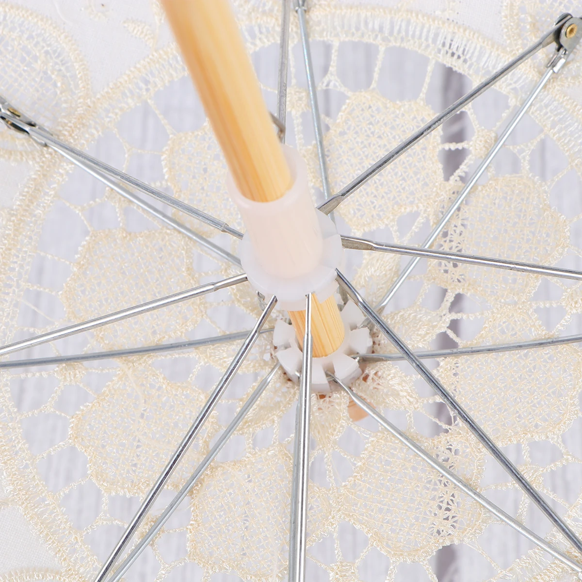 

Parasol Pcs Decorative Craft Umbrella Lace Wedding Photo Bride Stage Show Beige Size S Cotton Embroidery Elegant Bridal Shower