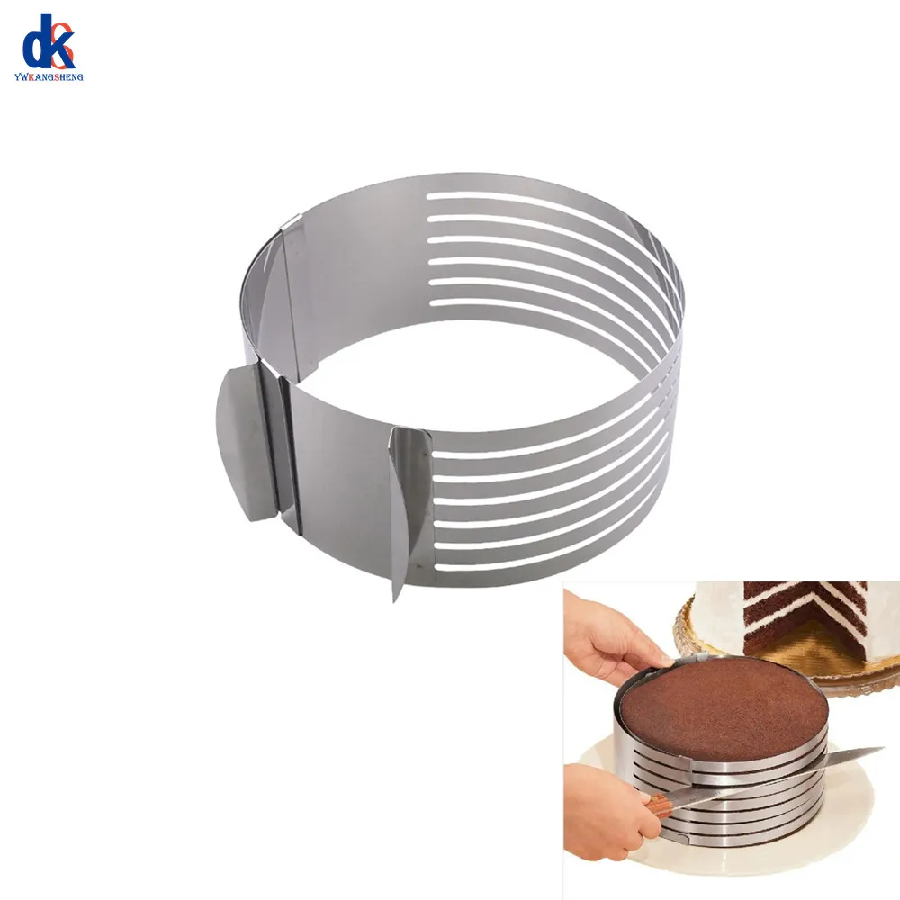 Adjustable 16-30cm Round Bread Cake Cutter Slicer Stainless Steel 6 Layers Mousse Ring Mould Baking Tool Cake Mold