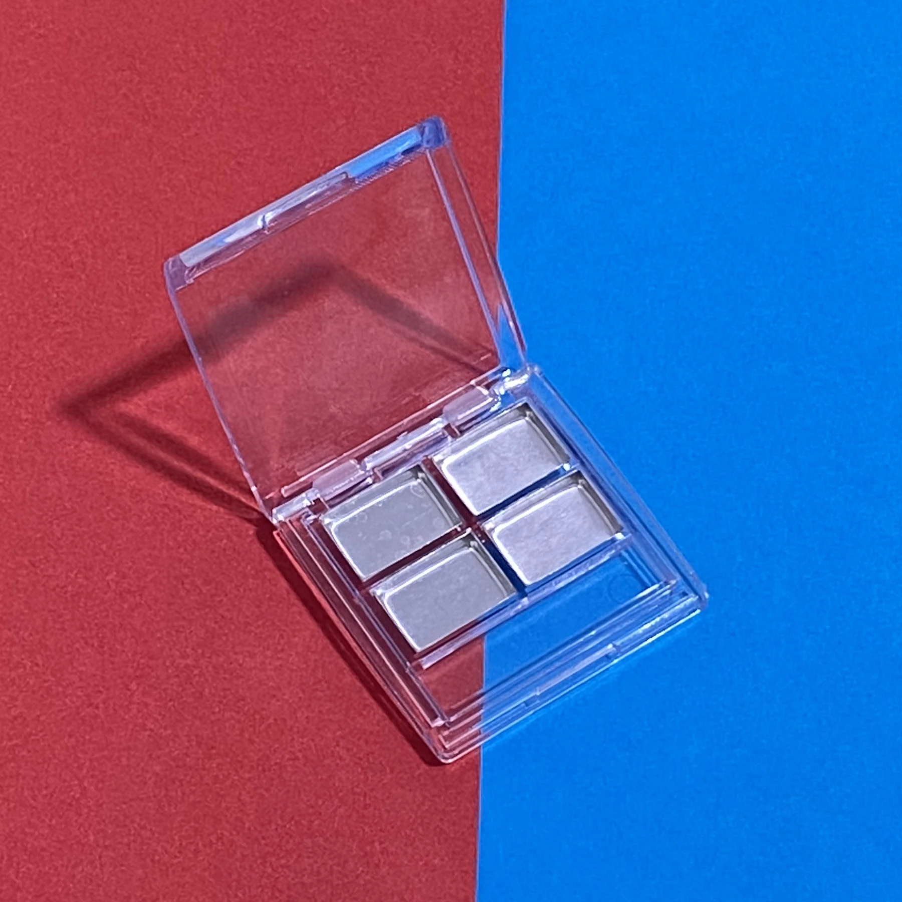 4 Grids Rectangular Eyeshadow Pigment Empty Container Palettes Clear Plastic Portable Lipstick Dispenser Case Tray Makeup Tool