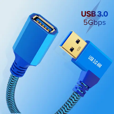 AIXXCO USB 3.0 익스텐션 케이블, 수-암 코드, 높은 데이터 전송, 웹캠 USB 키보드 플래시 드라이브 하드 드라이브와 호환