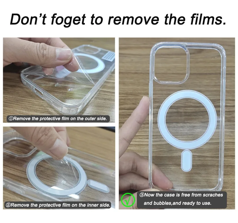 Magnetische Anti-Vergilbungs-Slim-Transparent-Hülle für iPhone 18 17Air 16 15 14 11 ProMax 13 12 MINI Stoßfeste Durchsichtige Handyhülle – Detail 2