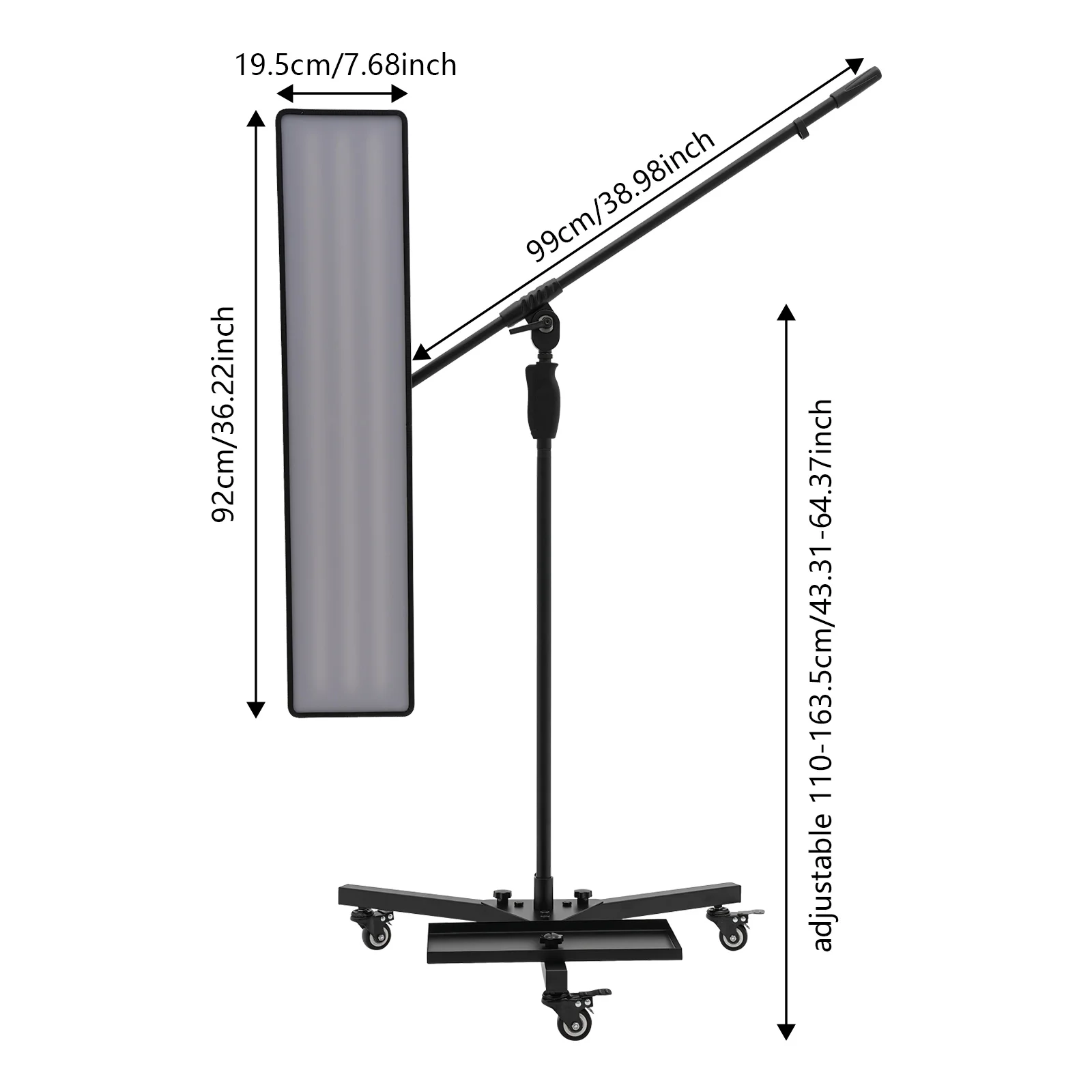 Heavy Duty PDR LED-licht auto-deukreparatietool 360 °   Autocarrosserielamp met in hoogte verstelbare wielen