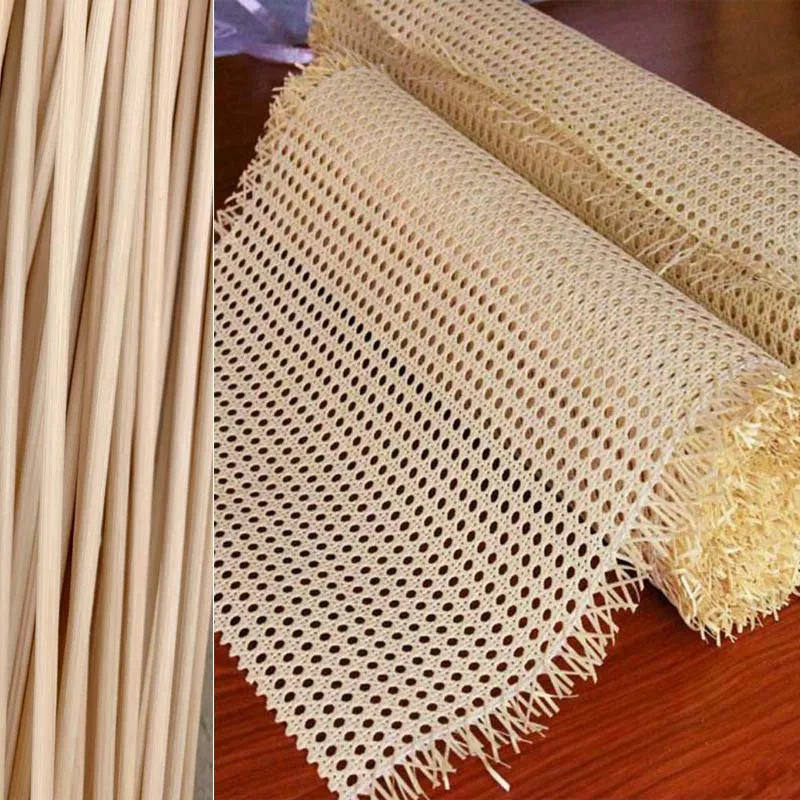 

Natural Indonesian Real Rattan Material Roll With Cane Stick Handmade Weaving Mat Furniture Chair Table Ceiling Cabinet