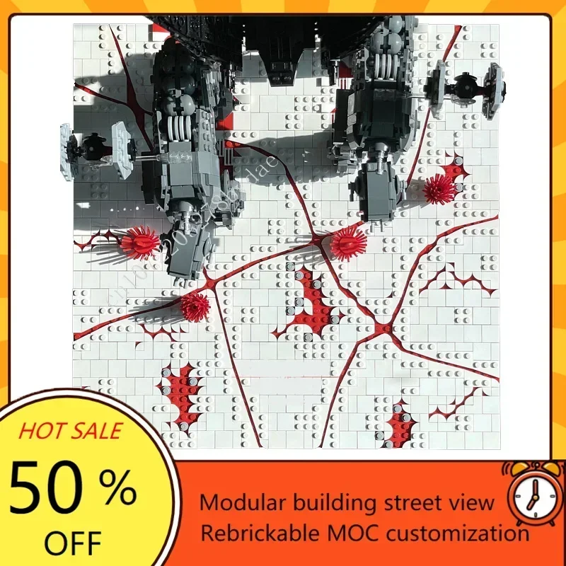 2687PCS Battle of Crait Space War Militaire MOC Ruimteschip Battle Model Custom Puzzels Architectuur DIY Onderwijs Model Speelgoed Gift