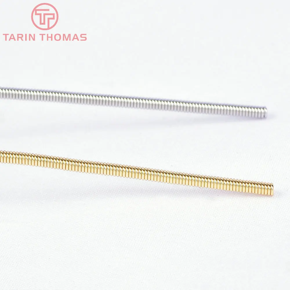 (6757) 6PCS Length 20.5CM 24K Gold Color Brass Memory Spring Diy Jewelry Making Findings Jewelry Accessories Wholesale