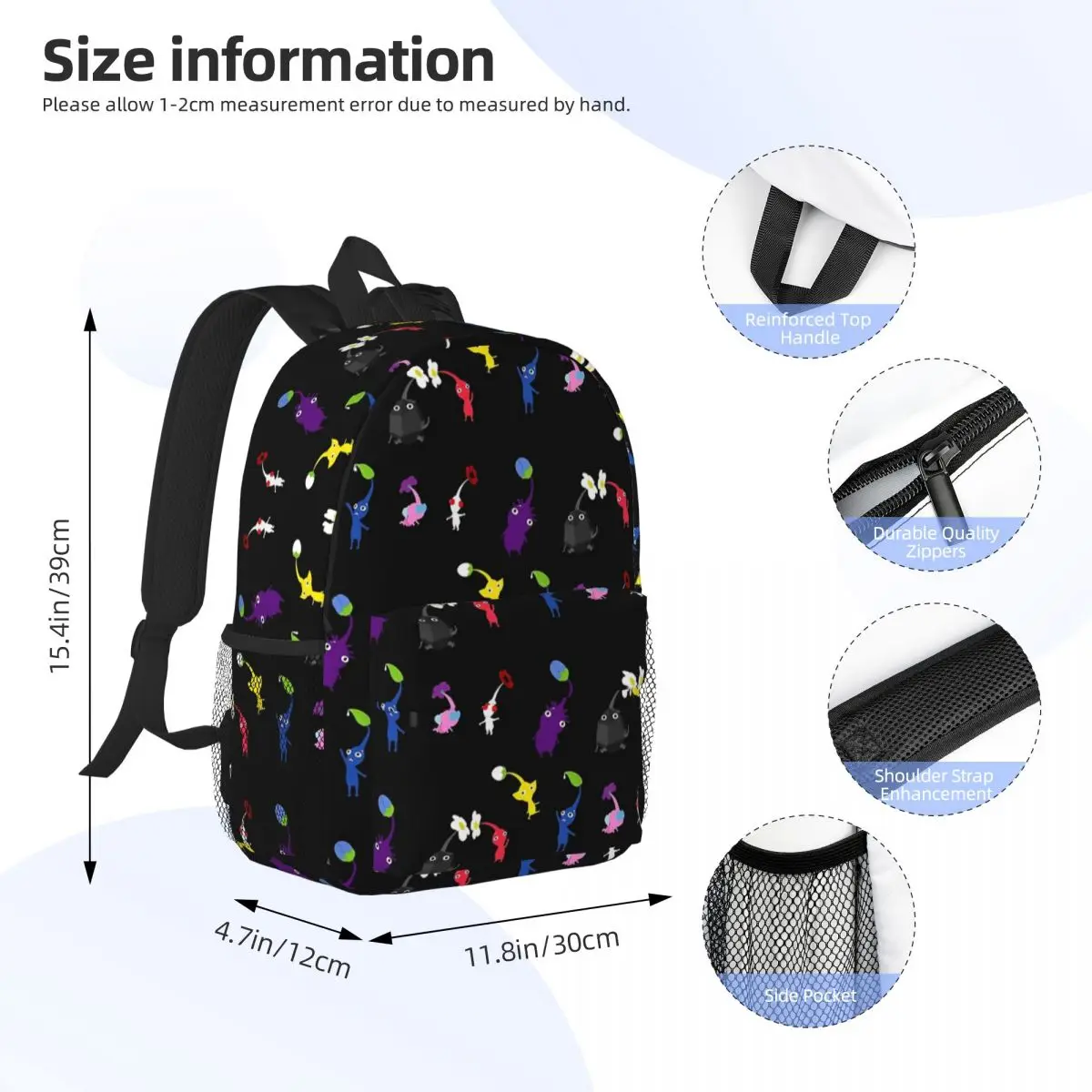 Pikmin Backpacks Teenager Bookbag Fashion Children School Bags Travel Rucksack Shoulder Bag Large Capacity