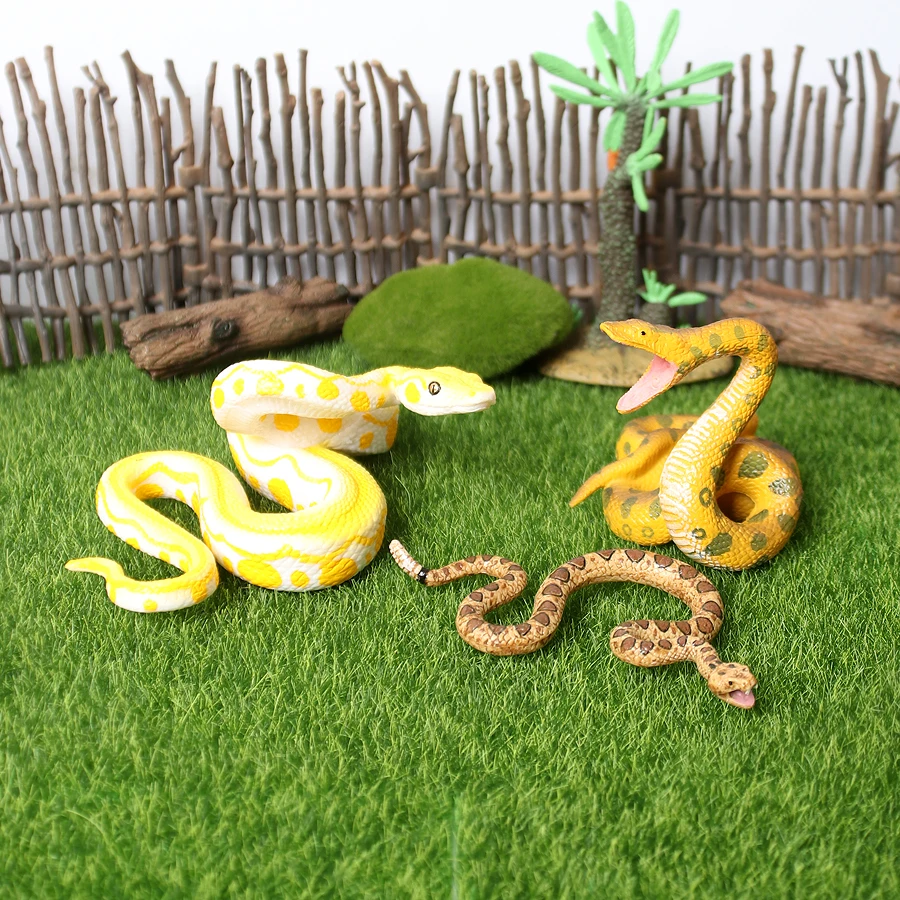 โมเดลสัตว์ป่าเหมือนจริง งูเห่า งูหลาม งูพยาธิ งูบัว งูป่า ของตกแต่งงานปาร์ตี้