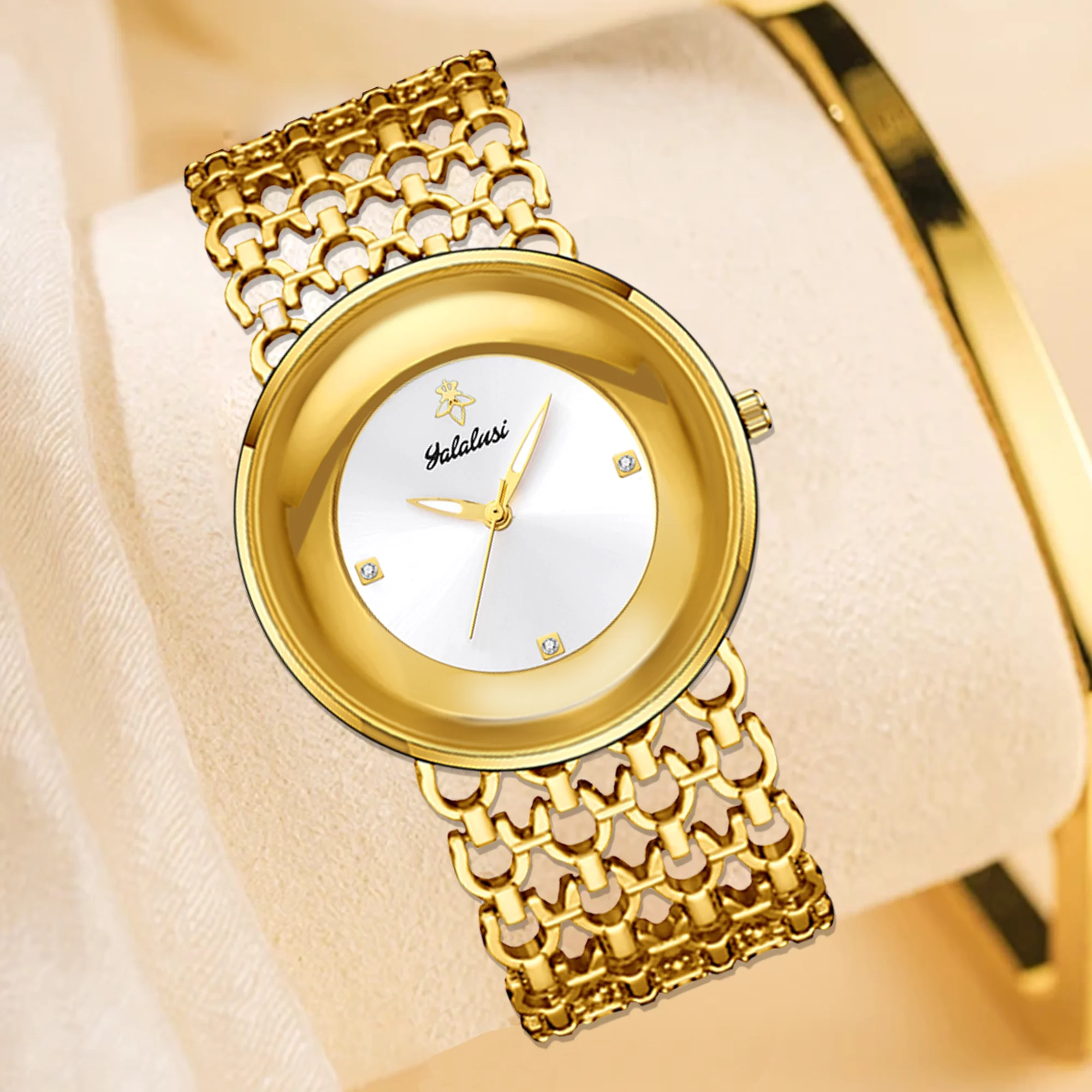 YaLaLuSi Ladies’ Watch Brand: Minimalist Round Watch with a Large Dial – an Elegant Business Timepiece, Ideal as a Gift