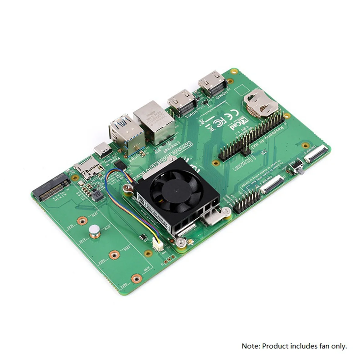 WDMG Lüfter für Raspberry Pi Compute Module 5, CM5 Kühlkörper Kühler Kühler, 5V Netzteil, mit Wärmebändern