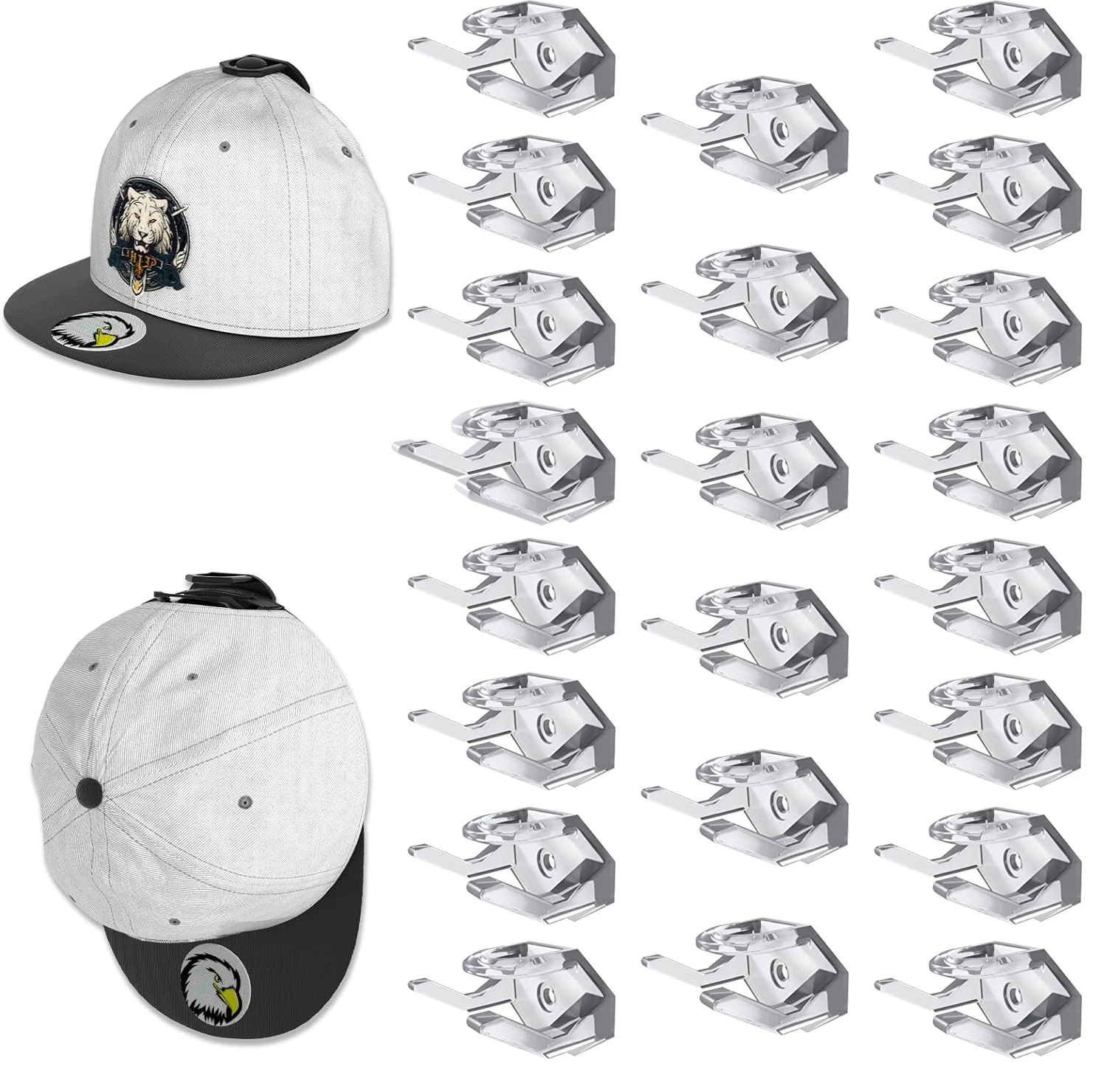22 Pack Baseball Caps Hat Hooks Storage Rack Organizer Modern Baseball Caps Hanging for Door Wall Closet No Drilling Home Decor