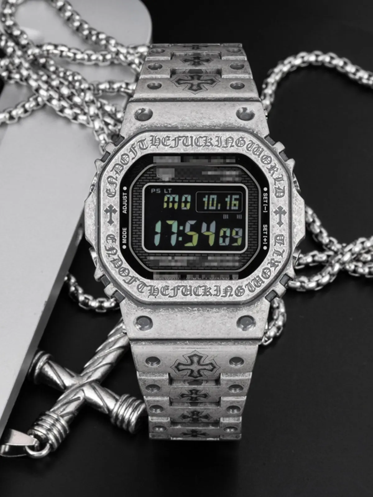 DIY Watch Modification Kit for Casio G-SHOCK GMW-B5000 Retro-Style Stainless Steel Case & Strap Set Custom Fashion Strap