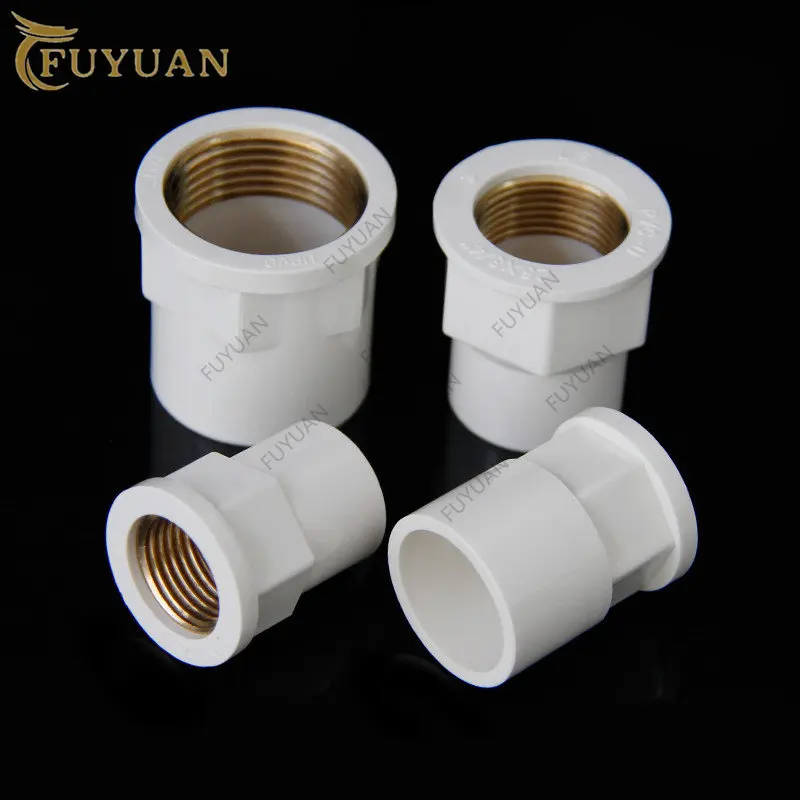 PVC Female Thread Joint PVC Pipe Fittings Brass Female Thread 20/25/32mm Straight Connectors Fish Tank Aquarium Water Tube Joint