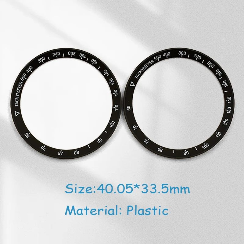 40.05mm*33.5mm Plastic Tachymeter Watch Chapter Ring Fits Japanese Men's Quartz Movement Watch Repair Accessories Parts