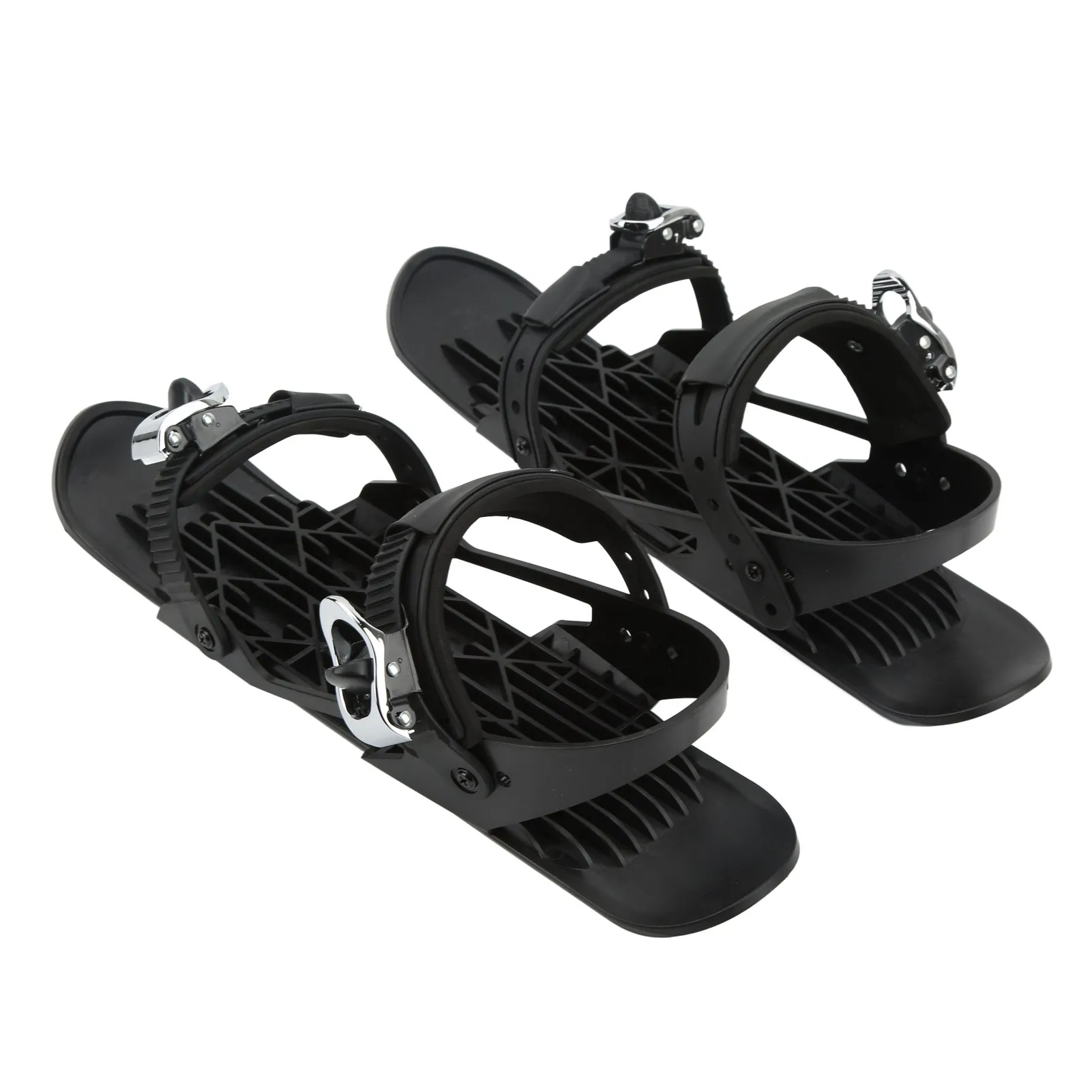 

Mini Ski Shoes Black Free Size Adjustable Binding Outdoor Mini Snowboard Ski Boots for Forest Trails