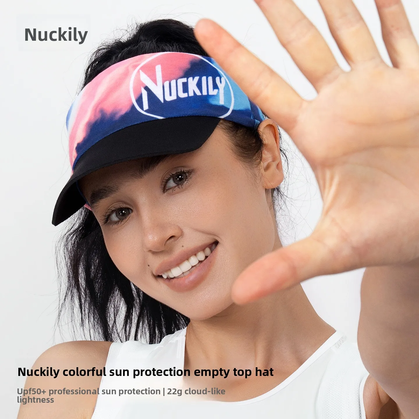 

NUCKILY UPF50+ Cycling Sun Visor Cap Breathable Lightweight Running Headband with Reflective Strips