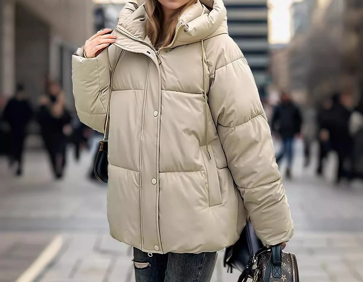 Popular Cotton Clothes for Women in Winter  New Cotton Clothes with Thick Hats and Fluffy Bread Jackets