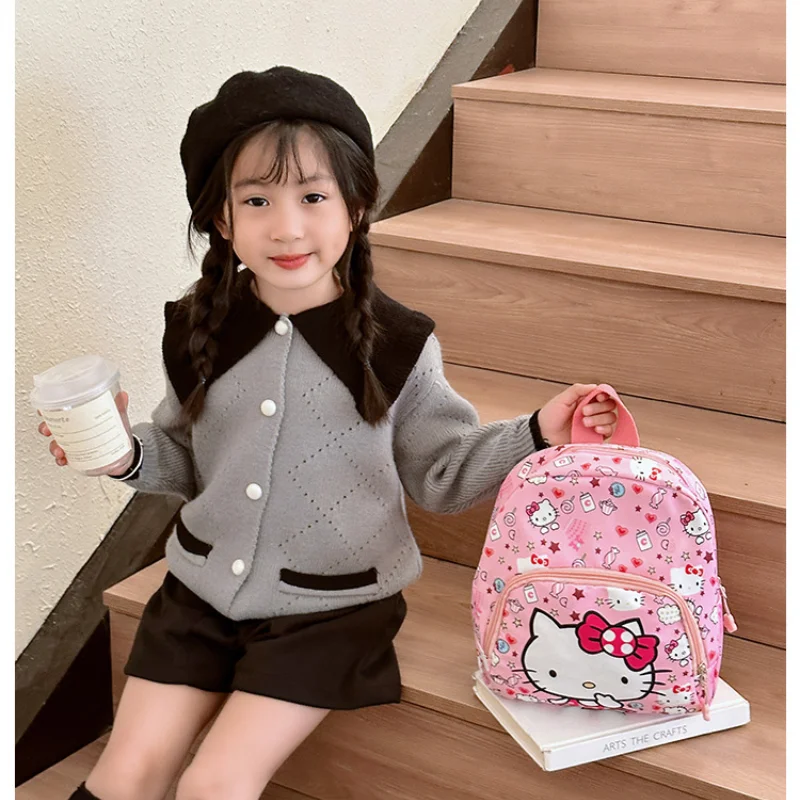 Sanrio Hello Kitty Children\'s Bags Cartoon Cute Boys and Girls Burden Reduction Kindergarten Backpack Children Backpack