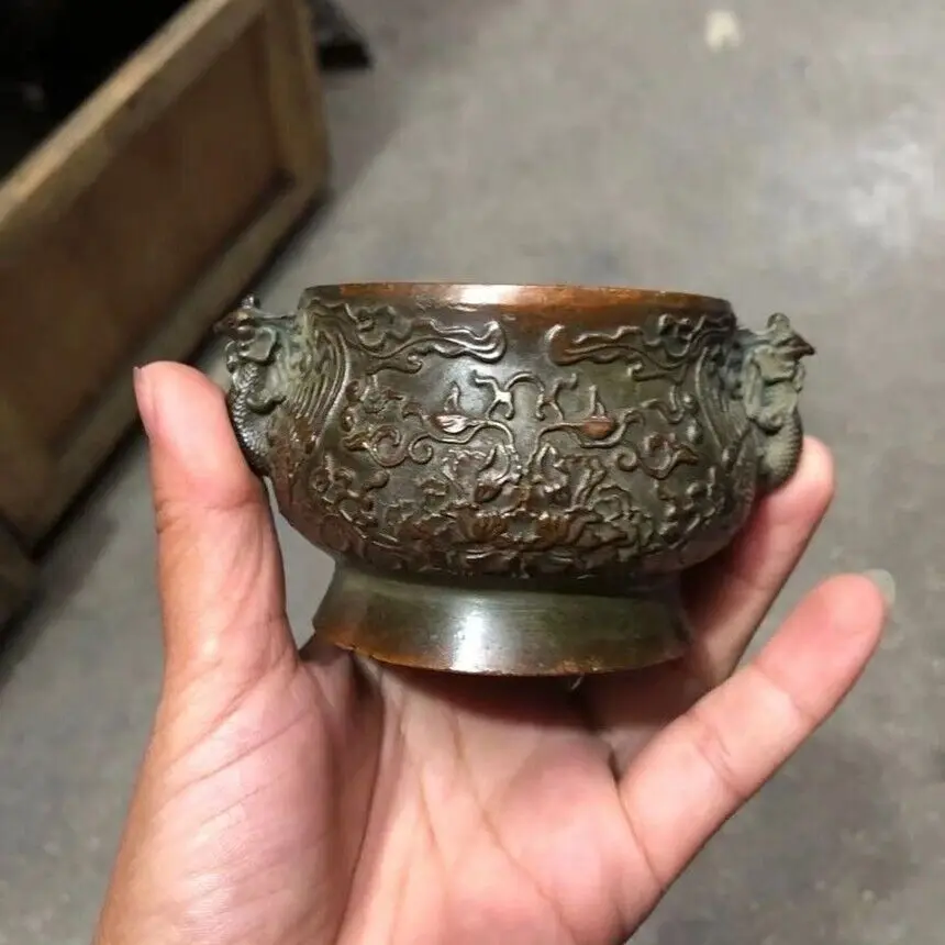 

Chinese Bronze Divine Beast Phoenix Incense Stove