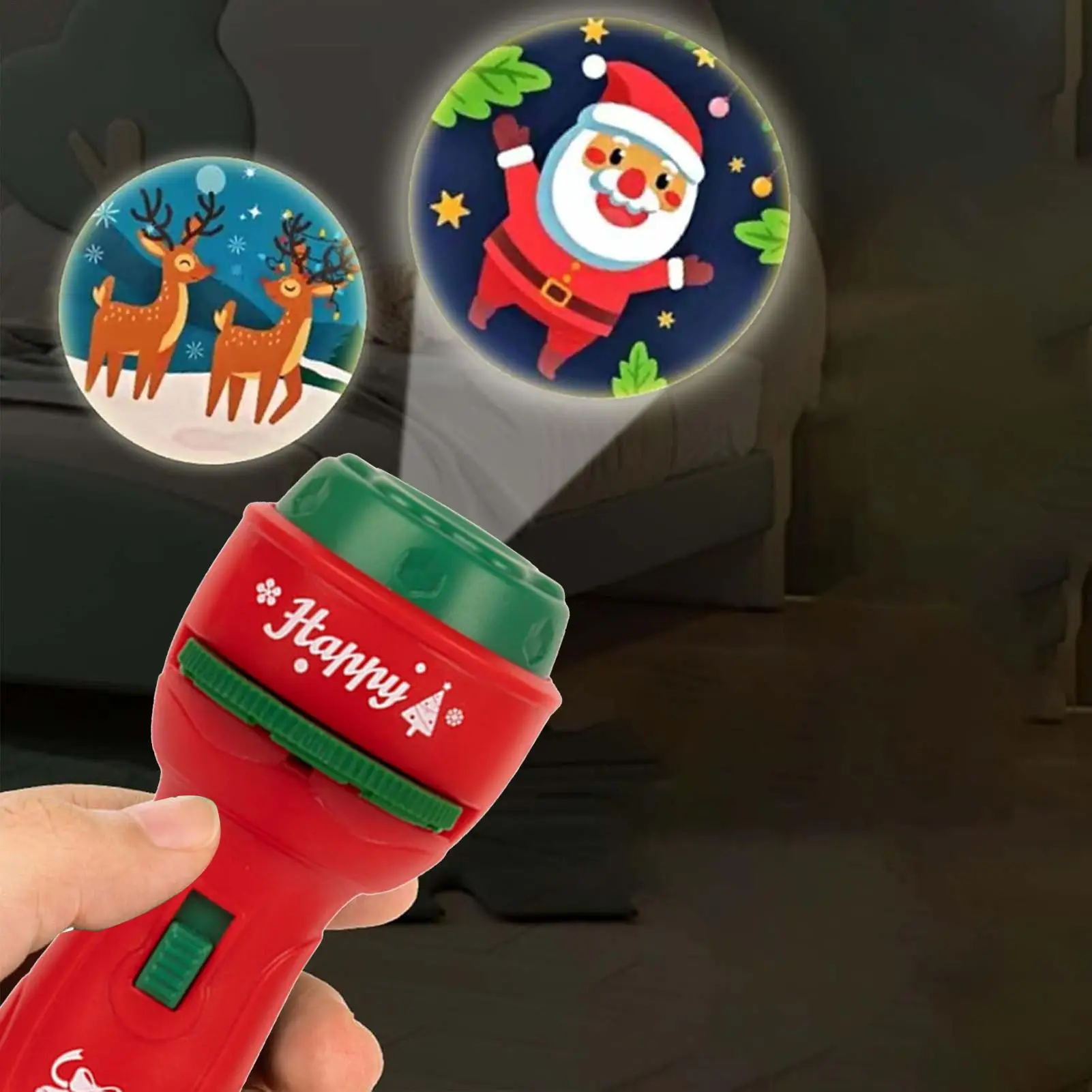 Flashlight Christmas Projector Creative 24 Patterns Santa Claus Christmas Tree Education Toy Bedtime Story Book Christmas Gifts