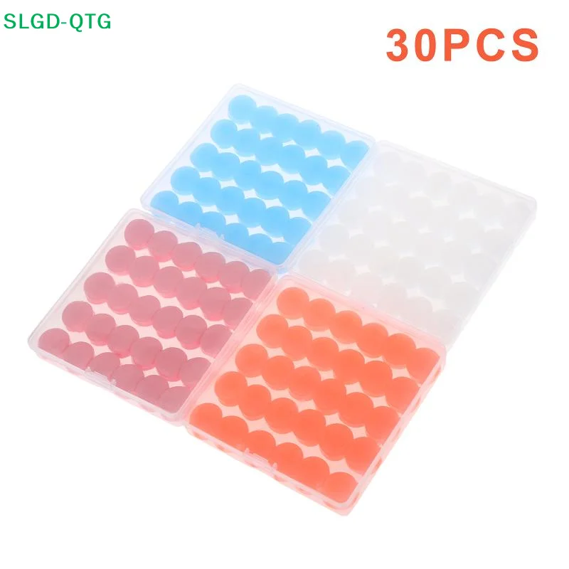 *30Pcs Silicone Ear Plugs Reusable Earplugs For Sleeping Swimming Traveling Working Studying Noise Reduction Flexible Ear Plugs