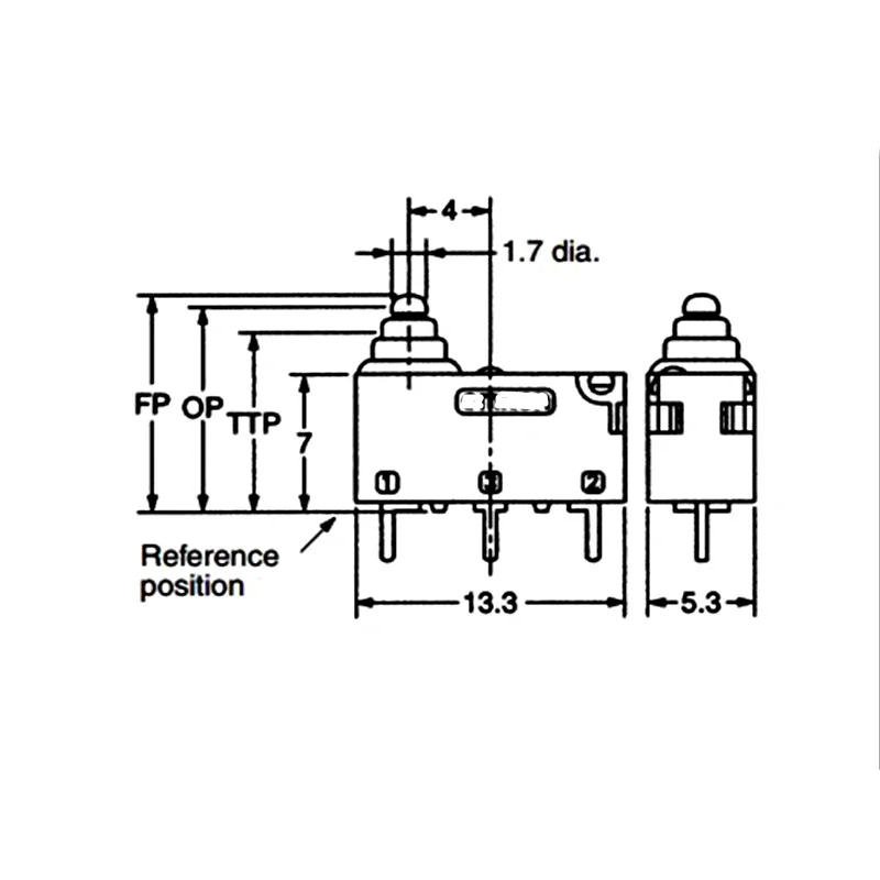 NEW Original micro switch For OMRON D2HW-A201D D2HW-A211D  3pin waterproof and dustproof car door lock micro switch button