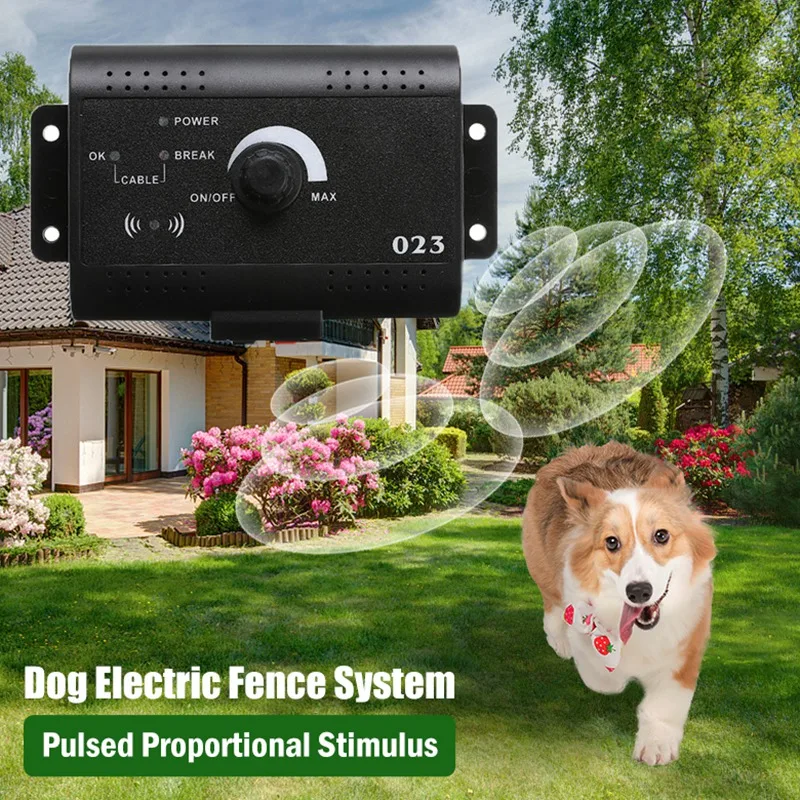 Dog Electric Fence System Safety Pet Waterproof Control Device Collar Pet Electric Dog Fence Containment System